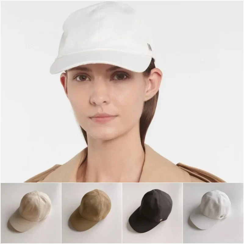 LUXURY Cap for Women Metal Letter Decoration Outdoor Casual Baseball Cap Adjustable for Swedish Niche Duck Tongue Cap