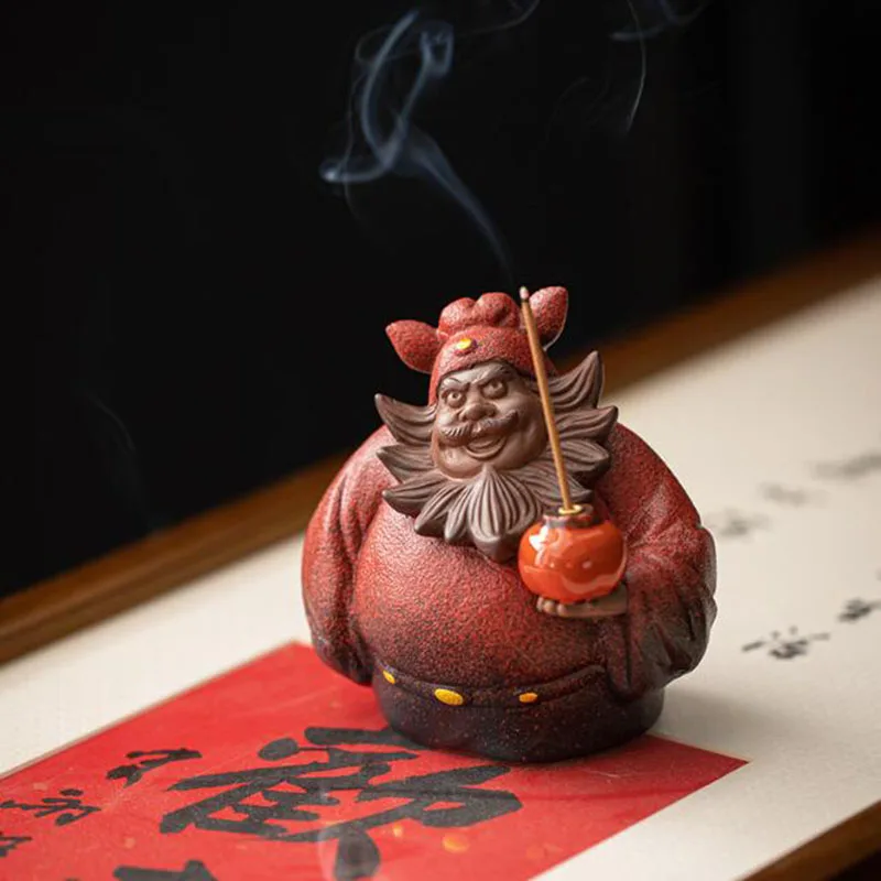 Kreative Keramik Zhong Kui Stick Räucherstäbchenhalter Aromabrenner Chan Tee Haustier Duft Räuchergefäß Home Decor