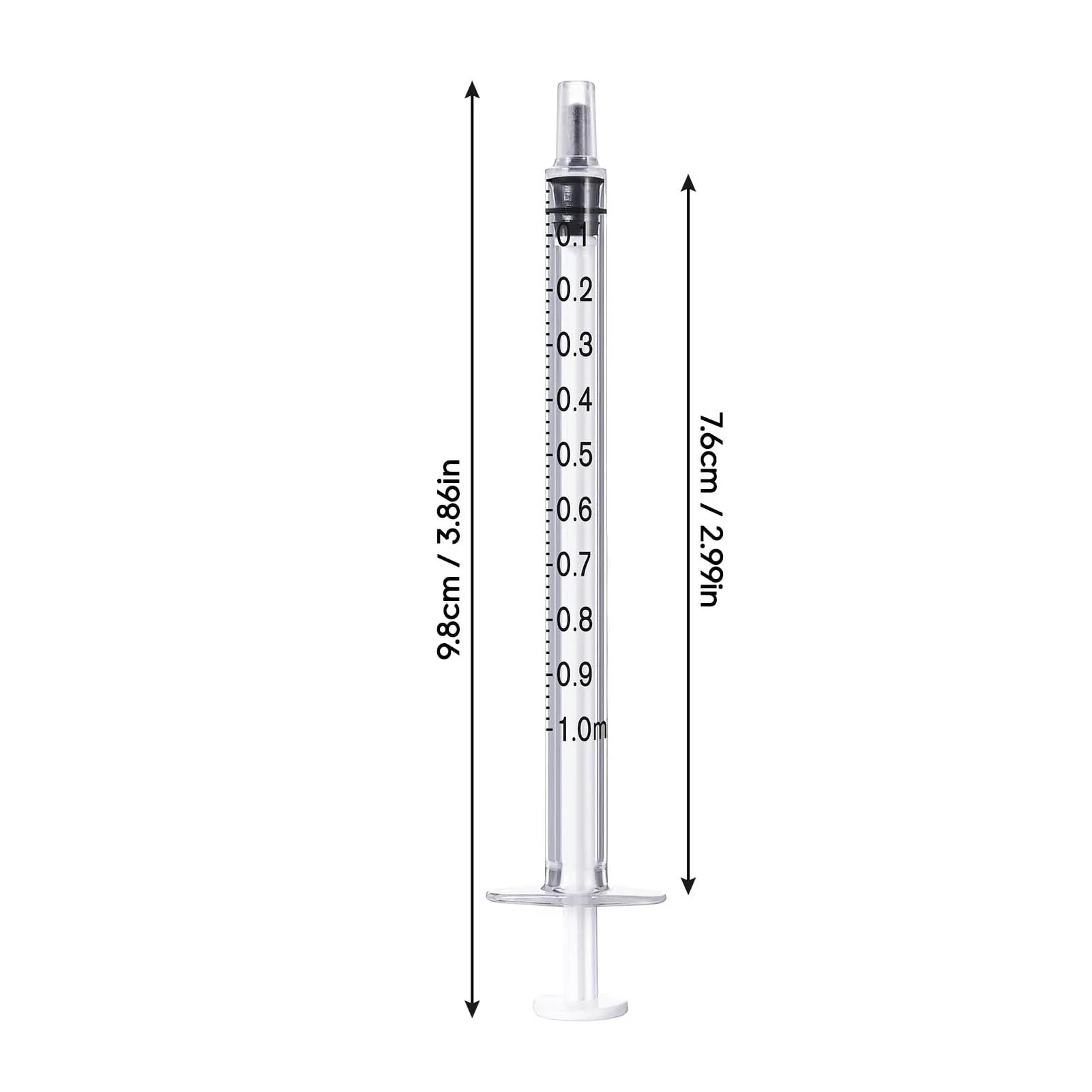 100Pcs 1ml/cc Sterile Straight Mouth Syringe Individually Packed no Needle for Labs,Measuring Liquid,Feeding Pets