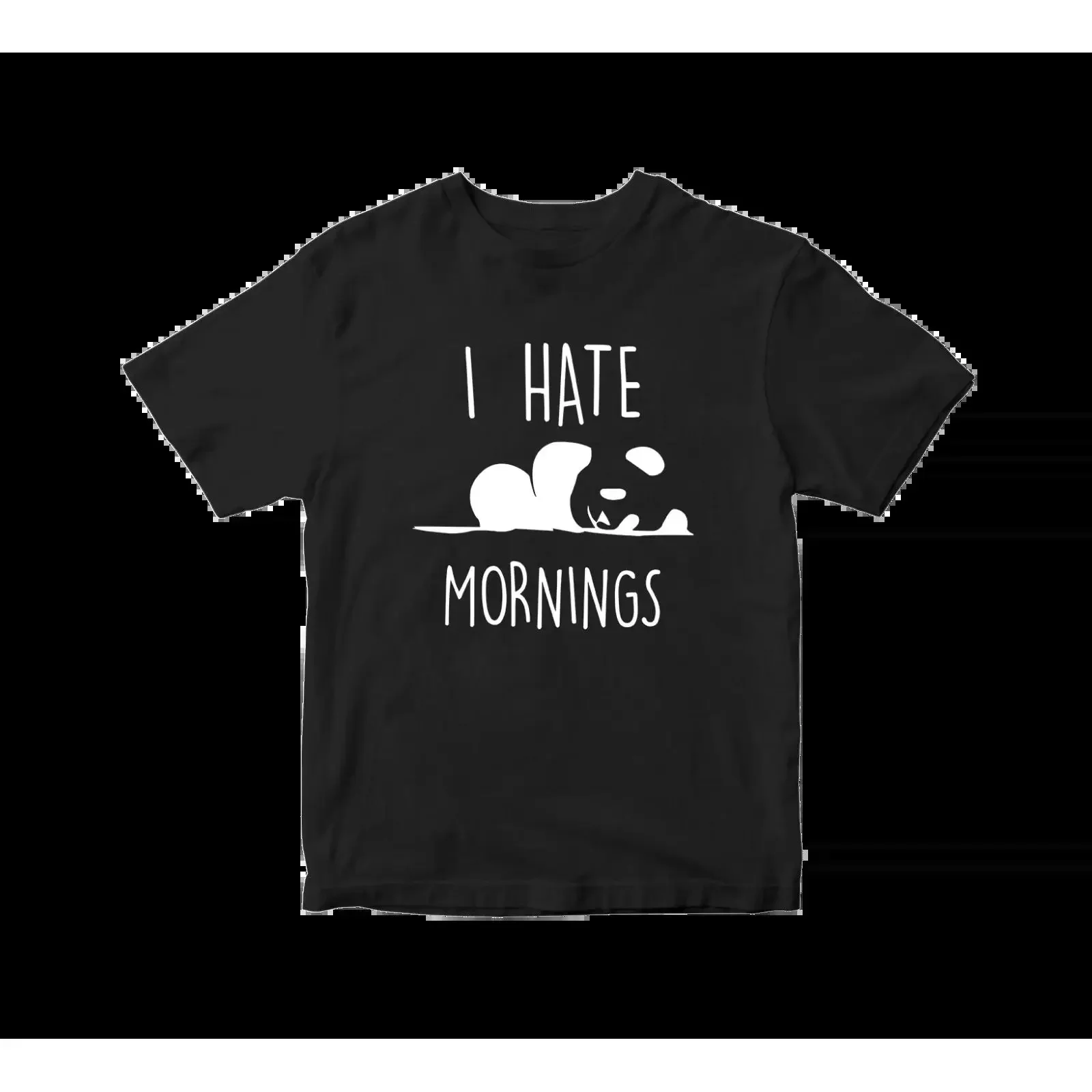 I Hass Morgens Panda T Shirt Sleepy Faul Lustig Slogan Retro Witz Erwachsene Top vintage Washed Soft Breathable Casual
