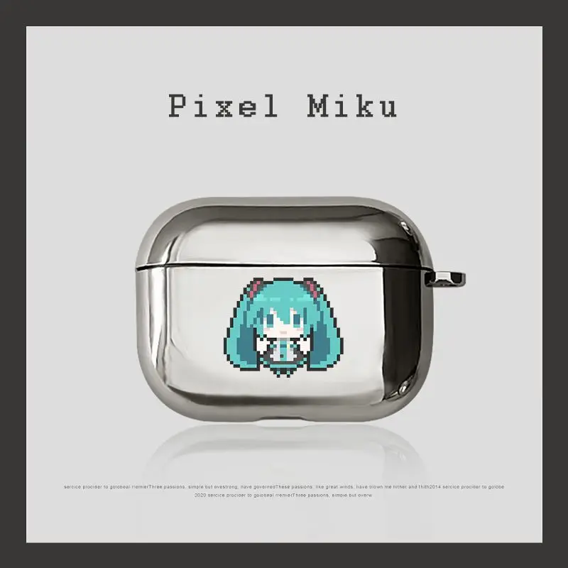 Hatsune Miku مطلي بكسل نمط الطباعة حقيبة سماعة الاذن ل Airpods 1 2 3 4 Pro Pro2 Pro3 للصدمات سماعة الإسكان
