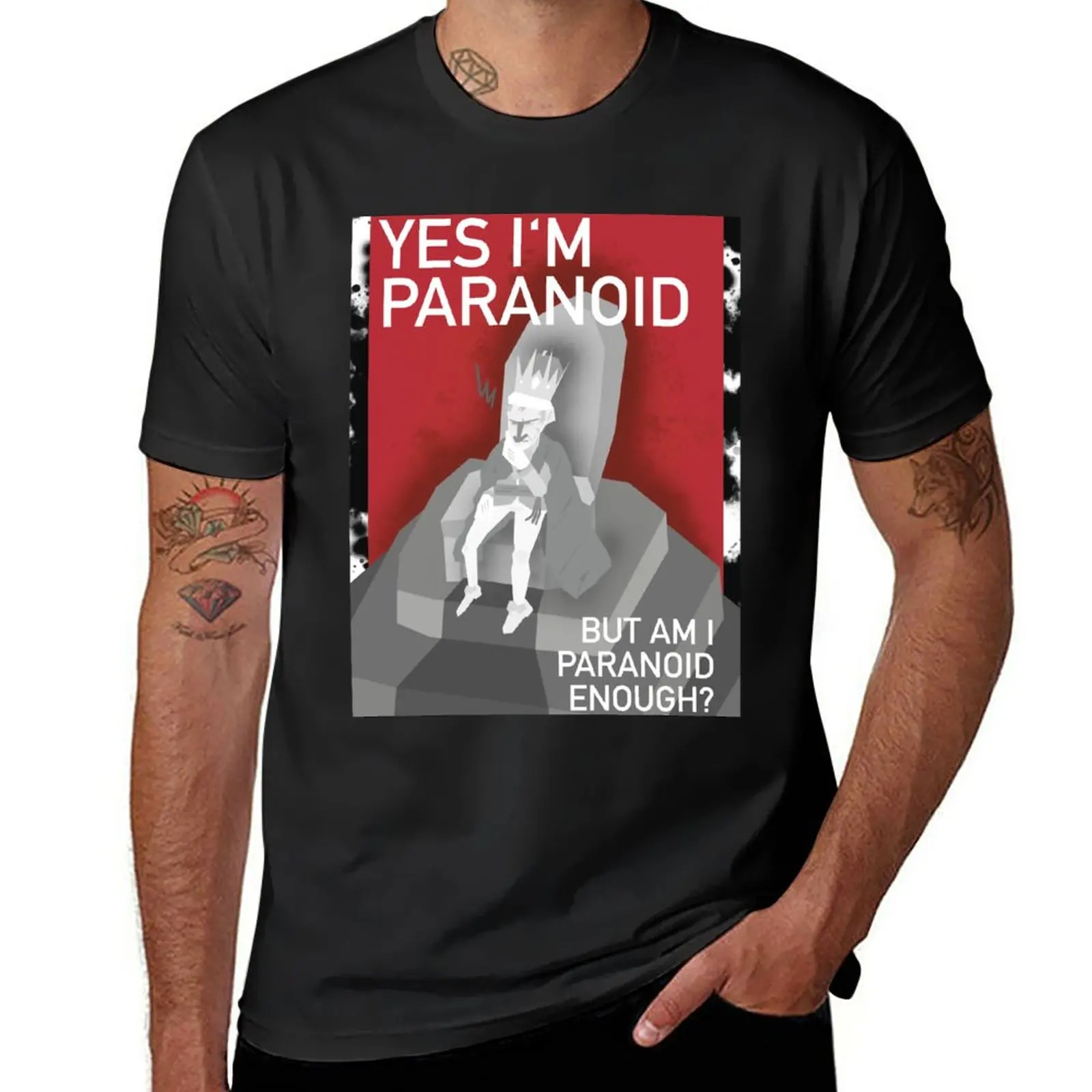 The Paranoid King T-Shirt customizeds plain sweat kawaii clothes men t shirt