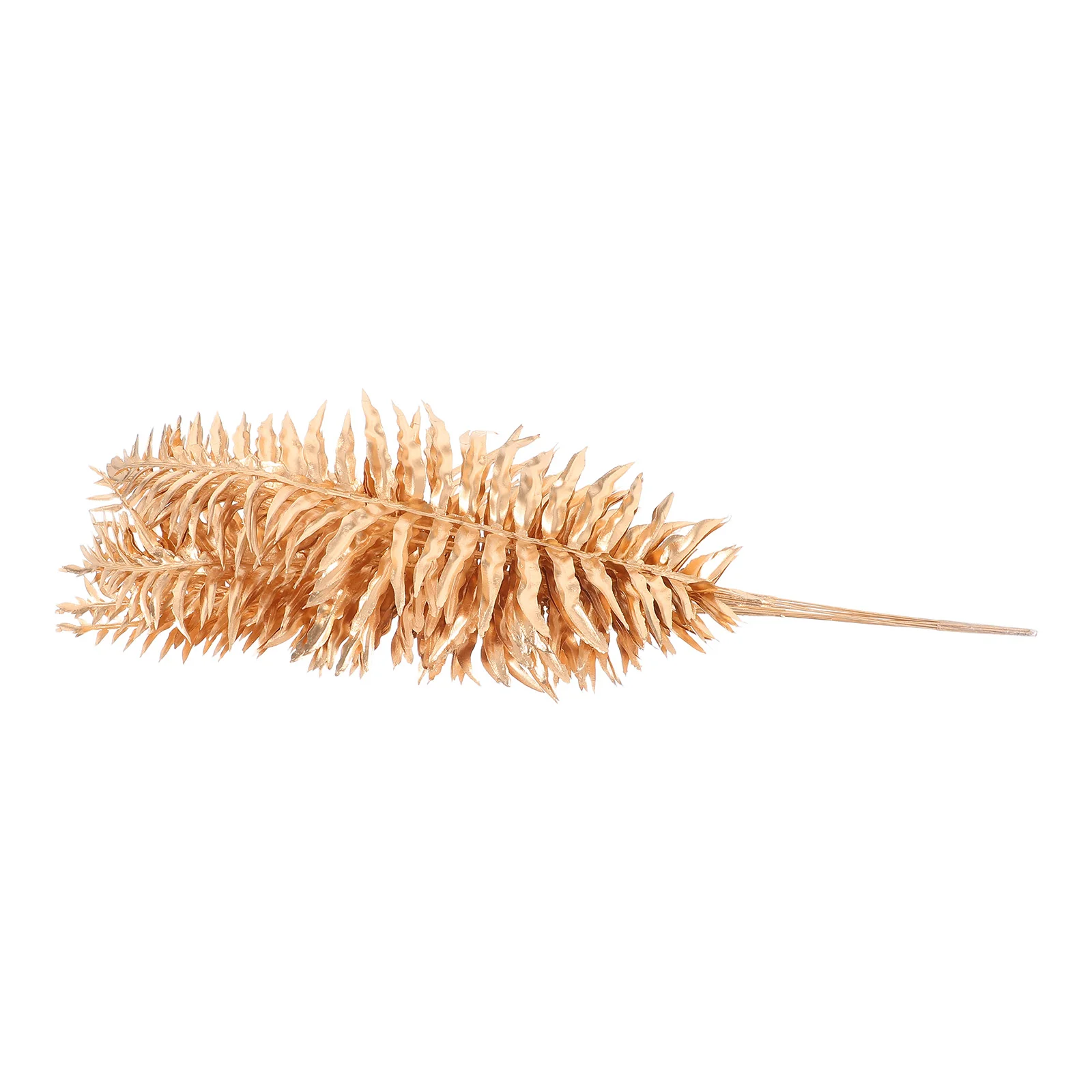 

10 Pcs Simulated Golden Plants Artificial Leaf Stem Fake Decors Leaves Flowers for Outdoors Wedding Picks