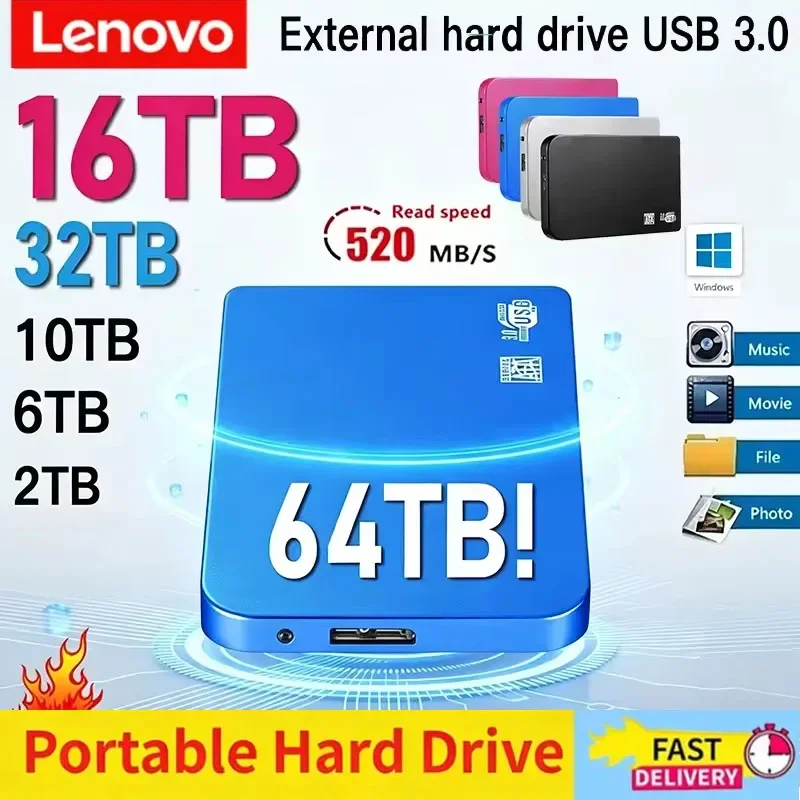 

Lenovo Portable Original 500GB SSD High-speed External Solid State Hard Drive USB3.0 Interface HDD Mobile Hard Drive for Laptops