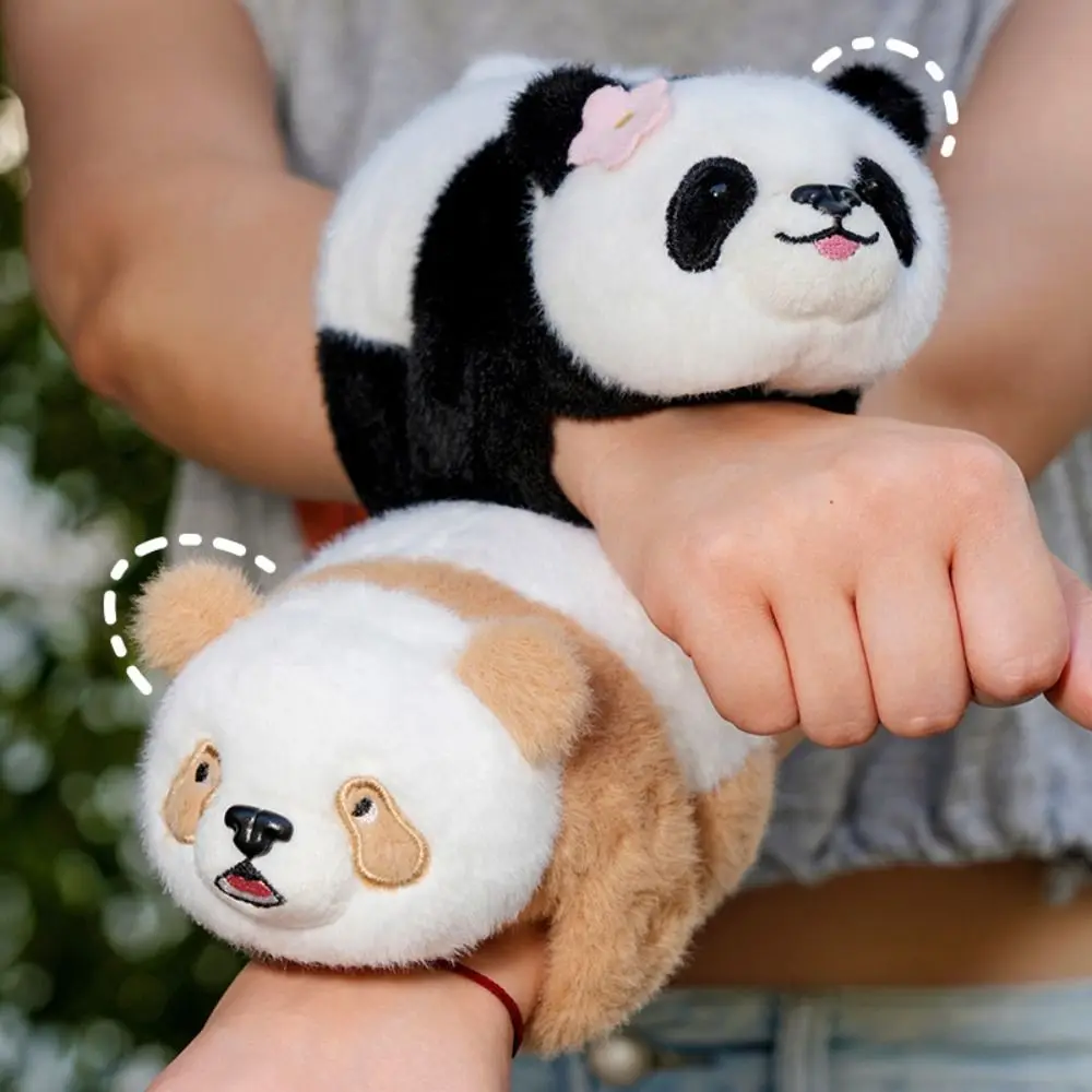 

Cute Doll Panda Plush Wrist Band Soft Simulation Slap Bracelet Series Funny Self-Rolling Plush Doll Slap Bracelet Christmas Toy