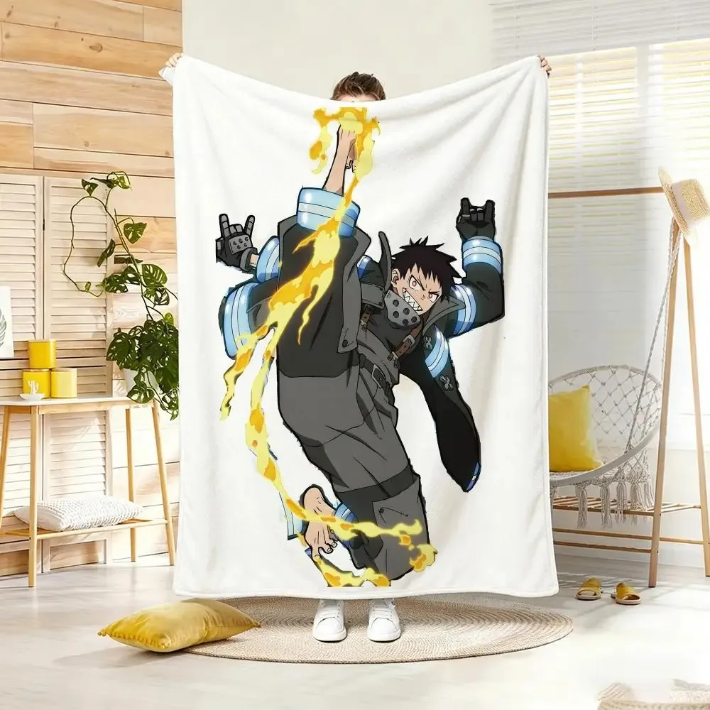 Anime F-Fire F-ForceS Throw Lightweight  Flannel Blanket Soft Skin-friendly for Summer Cooling