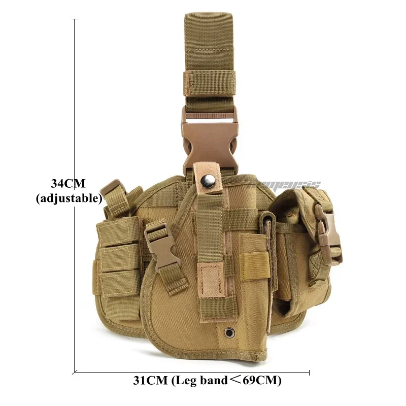 Tactical Gun Holster Thigh Drop Leg Bag Tactical Thigh Leg Pistol Gun Holster Outdoor Tactical Pouch  Adjustable Strap