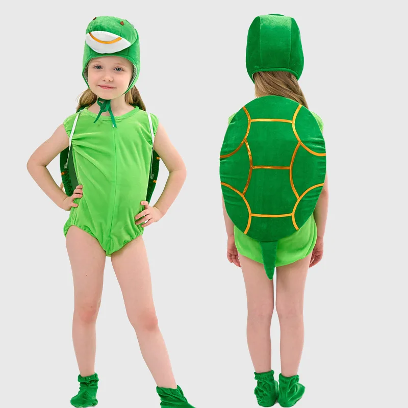 Halloween Children's Day Turtle Cosplay - Kids' Baby Animal Costume-Cute Toddler Stage Performance Outfit for Festival Parties