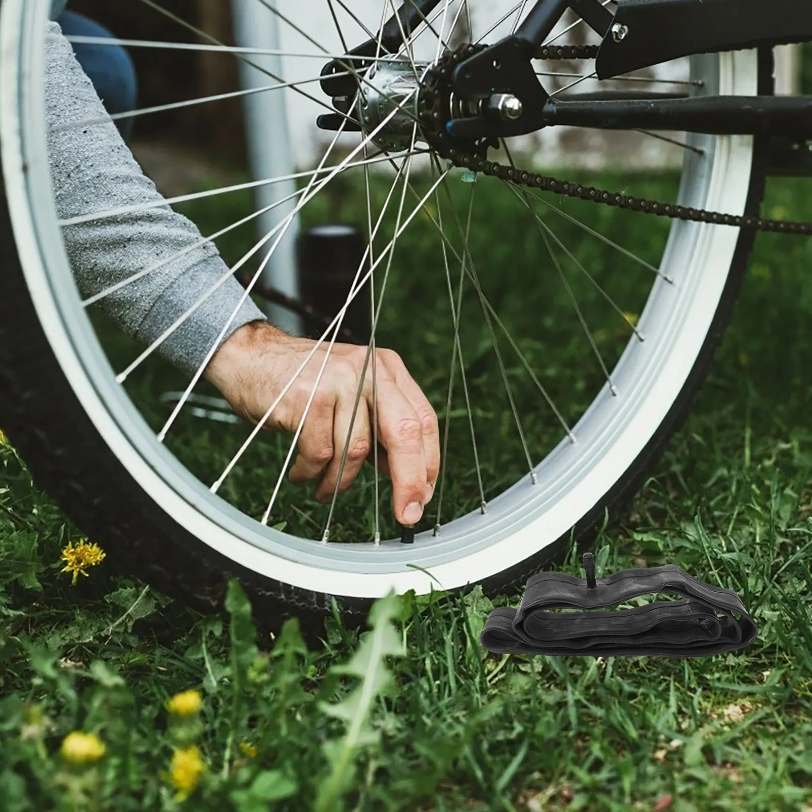 

Bicycle Inner Tube For Mountain Bike Shockproof Wear-Resistant Replacement Cycling Tube Practical Tire Inner Tubes