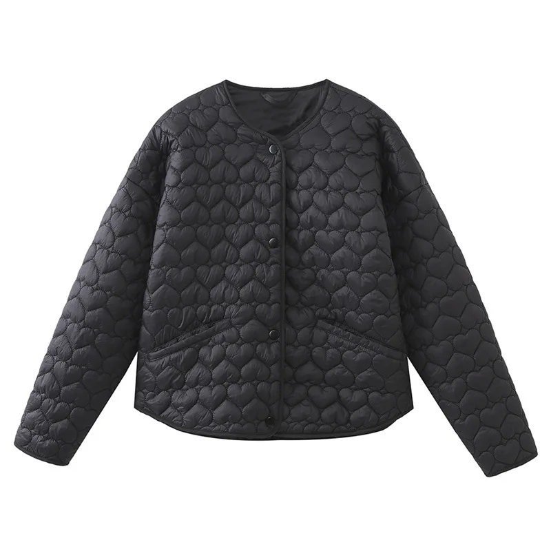 New Women's Fashion Playful Style Heart-shaped Quilted Cotton Jacket Jacket