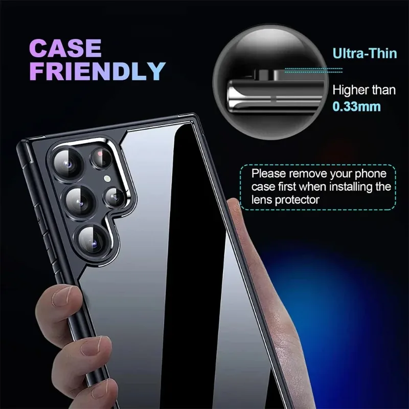 Anillo de Metal para Lente de Cámara Protector de Vidrio para Samsung Galaxy S26 Ultra S25U Cubierta de Lente de Cámara Trasera Anti-rayaduras Tapa Protectora 2
