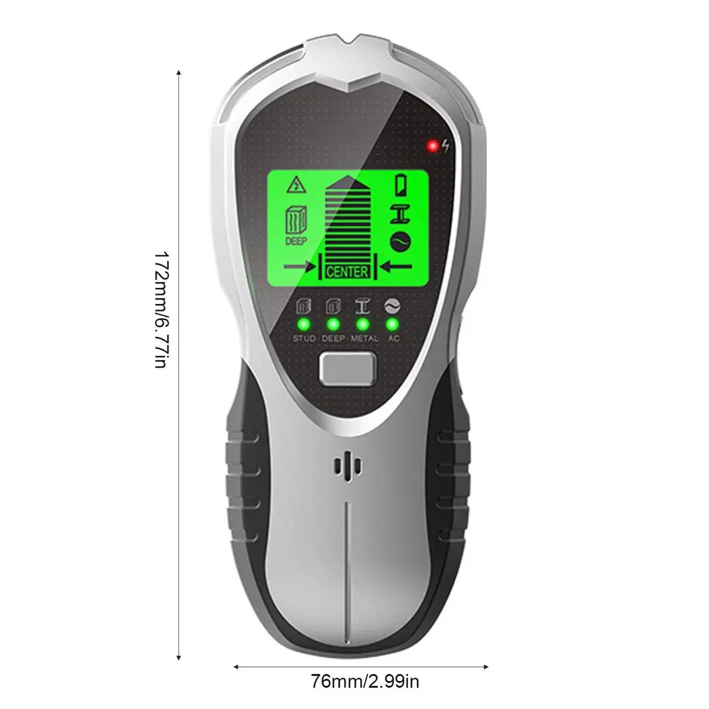 Rilevatore di Montanti 4 in 1 con Allarme Acustico, Scanner da Parete per Localizzazione Rapida e Precisa di Montanti Metallici e Cavi AC