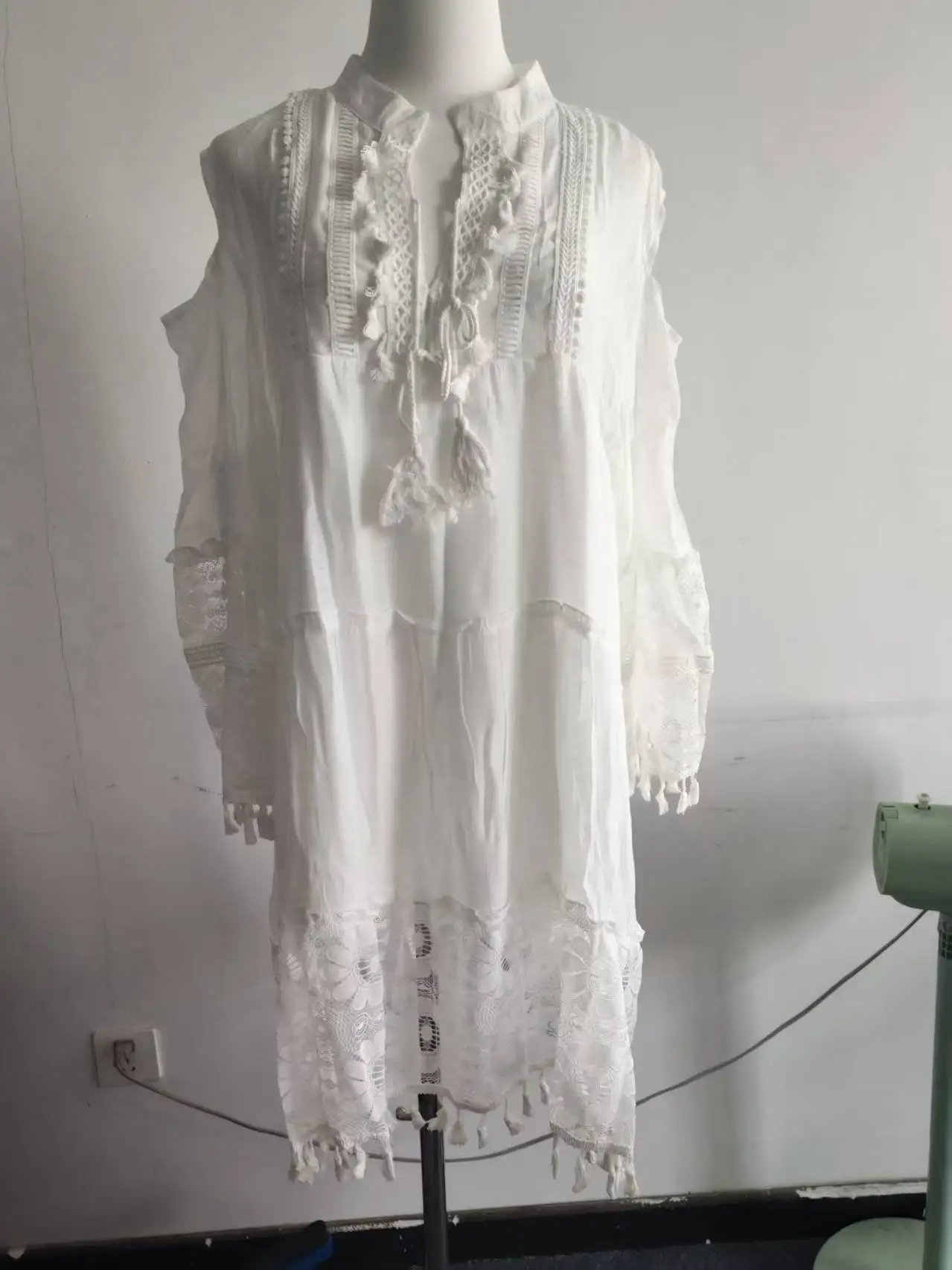 women boho loose mini dress utcoco Womens 2025 Summer Beach Boho Mini Dress Flared Sleeve V Neck Hollow Out Lace Flowy Dresses (Small, Apricot) at Amazon Women's Clothing store