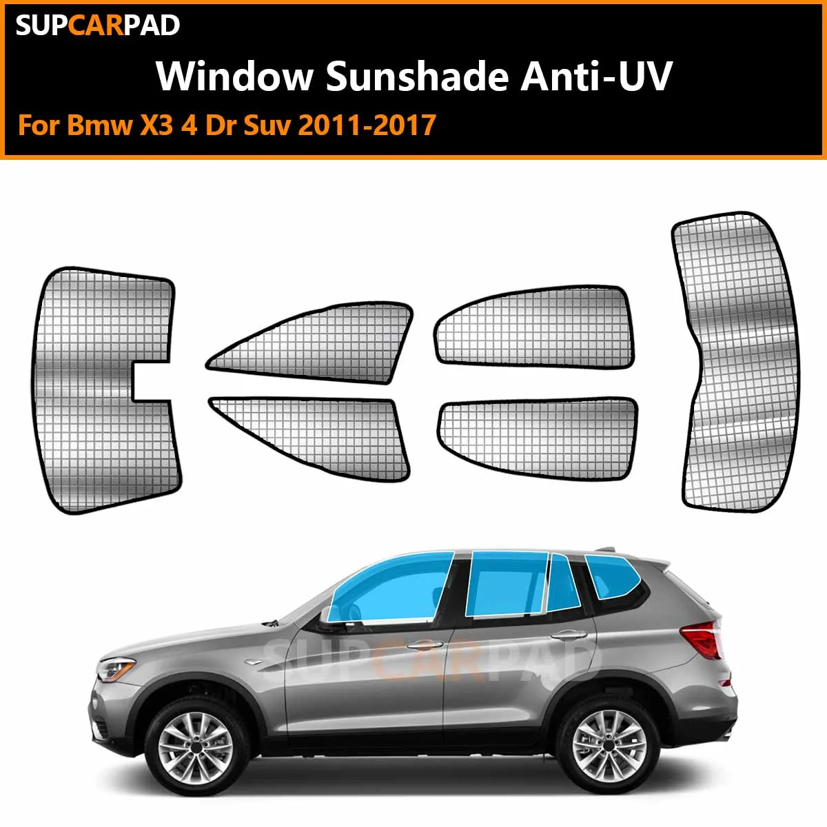 

Для BMW X3 4-дверный внедорожник 2011-2017: Индивидуальные солнцезащитные шторки на окна автомобиля, анти-УФ, козырьки-дефлекторы, аксессуары