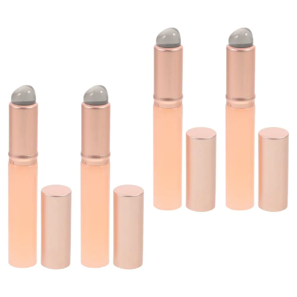 4Pcs 라운드 헤드 실리콘 립 브러쉬 립스틱 밤 머드 얼룩 방지 여행 필수 메이크업 액세서리를 위한 정확하고 쉬운 컨트롤