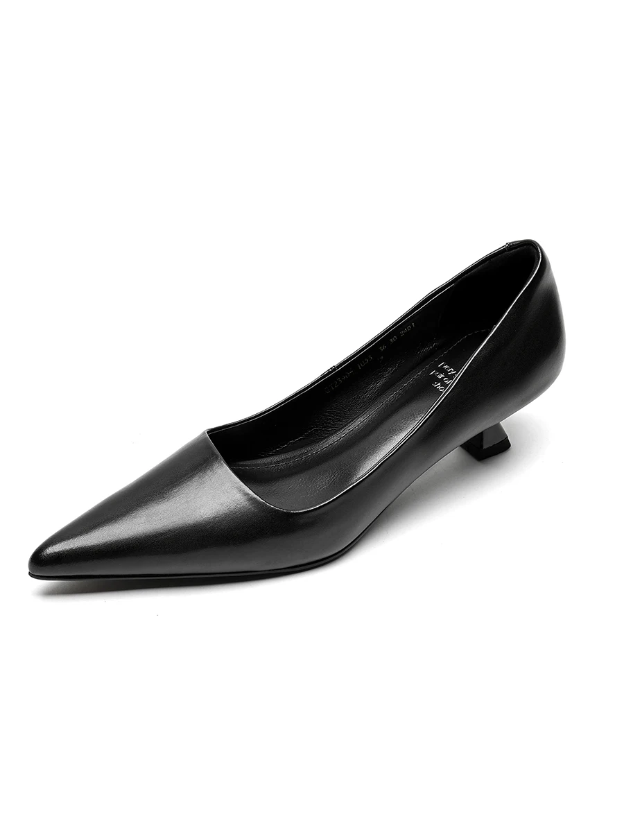 Split Leather Pointed Toe Women's Pumps Thin Heels Party Shoes