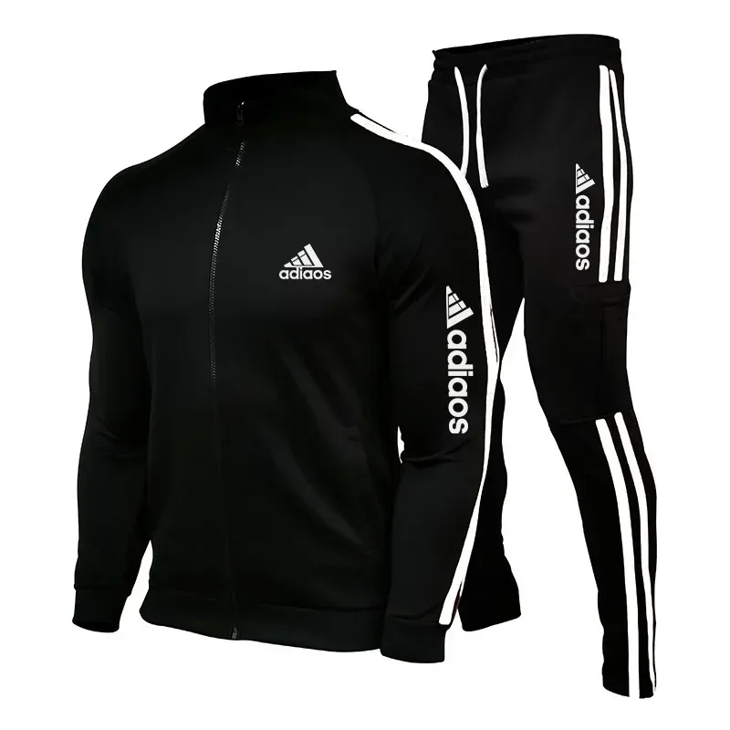 

2026 New Men's Sportswear Set - Down Jacket + Sports Pants - Zippered Stand-Up Collar Sportswear Set - Fitness Clothing for Runn