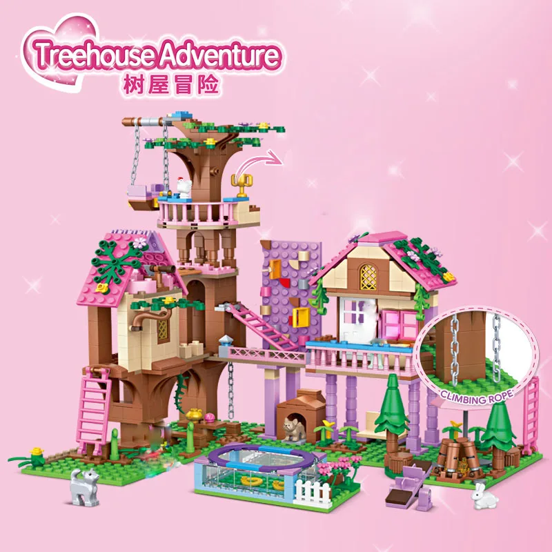 Originality City Streetscape DIY Treehouse Adventure Building Block MOC Amusement Park Forest House Brick Children Toy Gifts