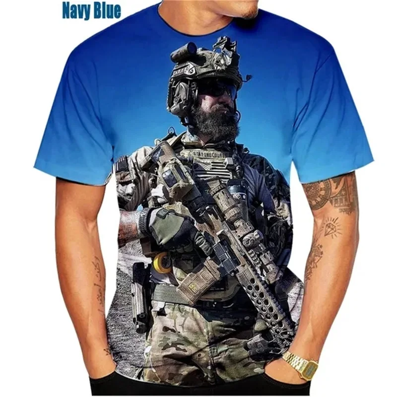 3D Print American Shooter Scout Sniper Graphic T Shirt Cool Personality Cosplay Tshirt Mens Tee Tops