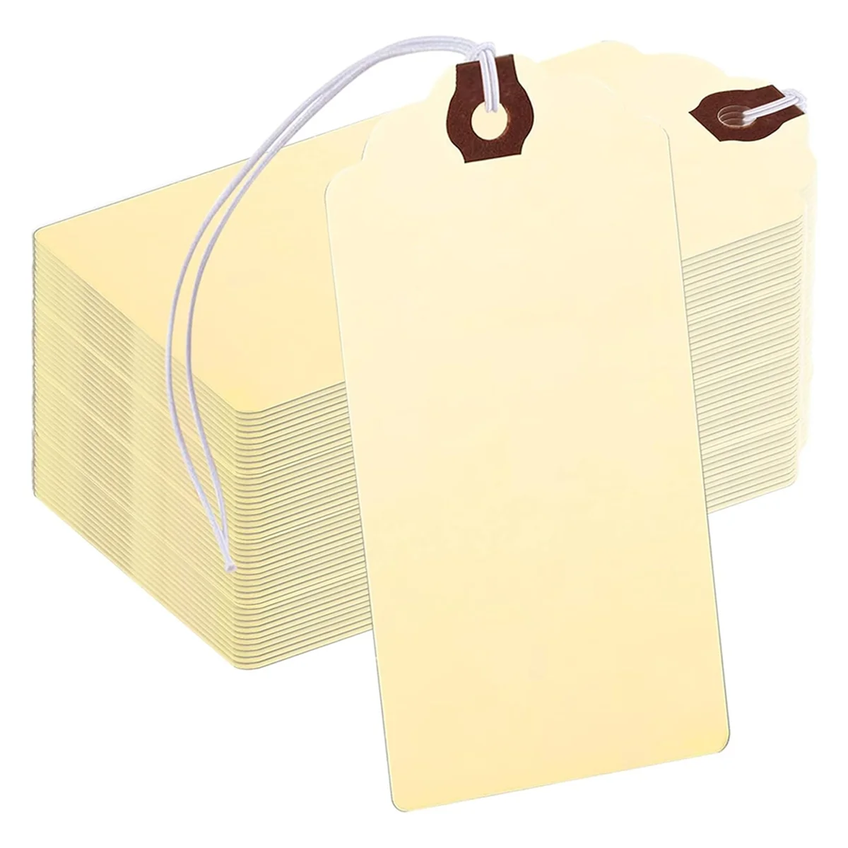 300PCS Hang Tags with String,Shipping Labels with Reinforced Hole and Elastic String,Writeable,Perfect for All Occasions