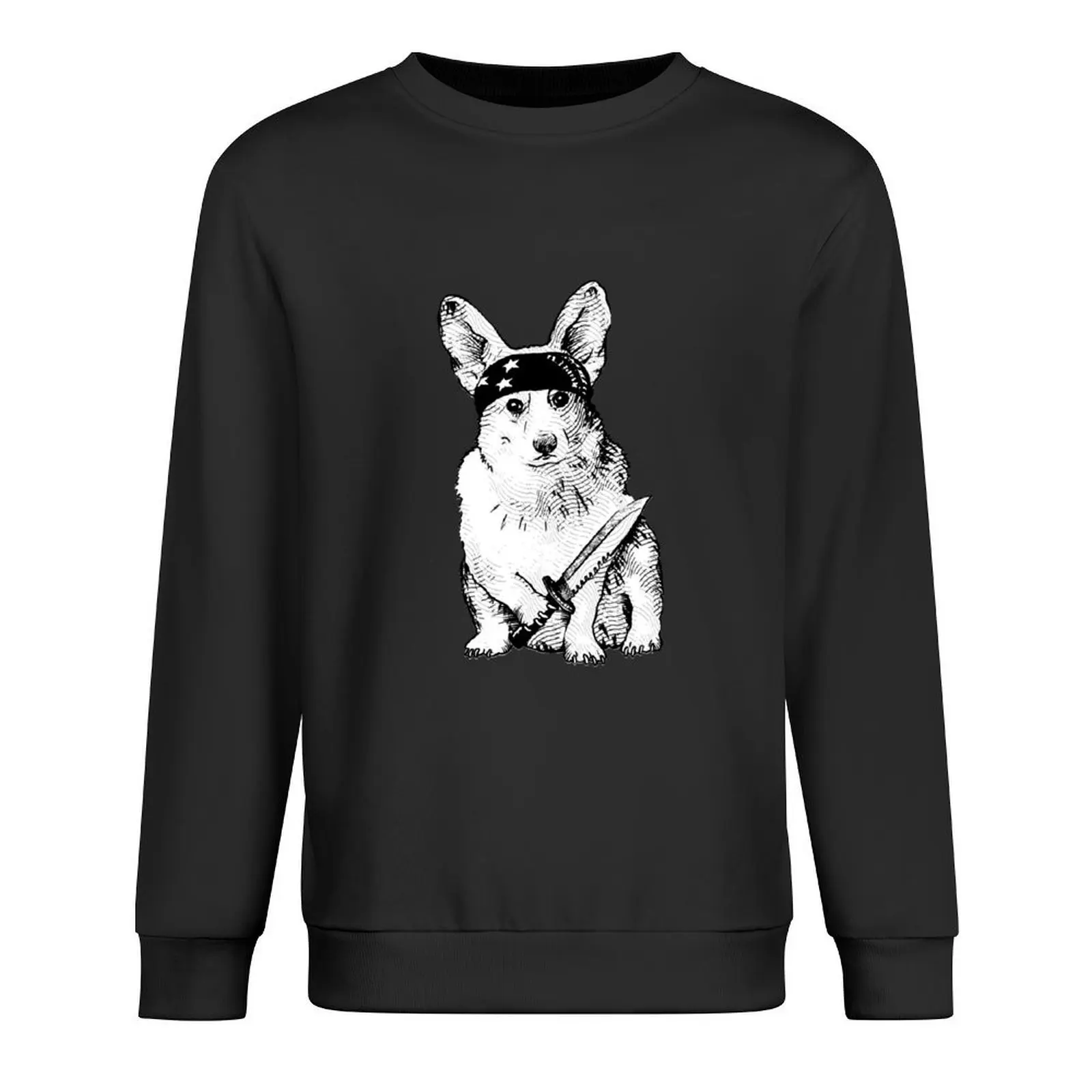 

BAD dog – corgi carrying a knife Pullover tracksuits fashion men mens clothes aesthetic clothing new hoodies and sweatshirts