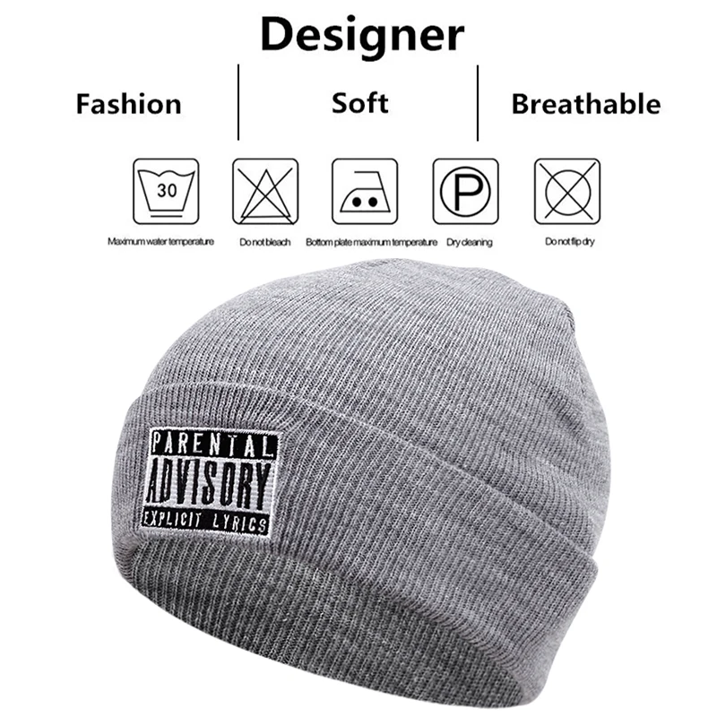 ADV التطريز الشتاء قبعة للرجال Skullies Beanies النساء موضة قبعة دافئة للجنسين مرونة قبعات منسوجة الهيب هوب بونيه قبعة #2