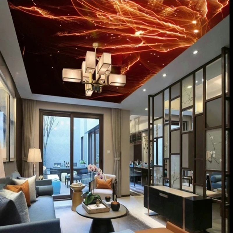 MU8283 Any Size Mural Wallpaper Modern Abstract Geometric Golden Lines Pink Wall Paper Living Room Bedroom 3D Waterproof Fresco