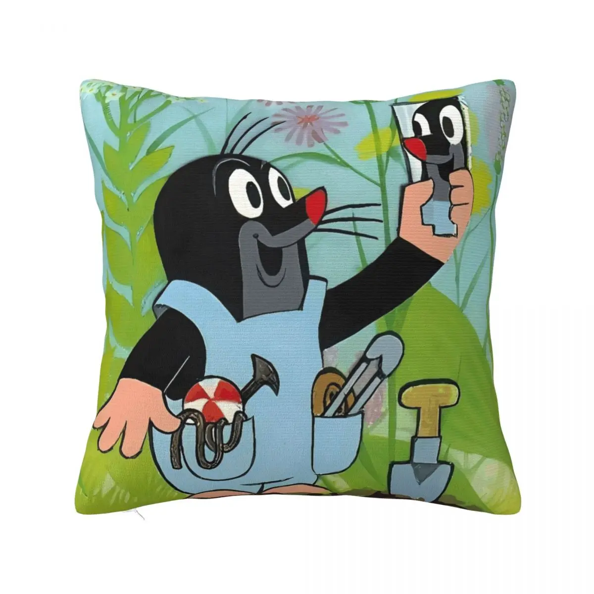 

The Little Mole With Friends (4) Pillow Cover Kawaii Pillow Case Soft Pattern Cushion Cover Pillowcases For Living Room Chair