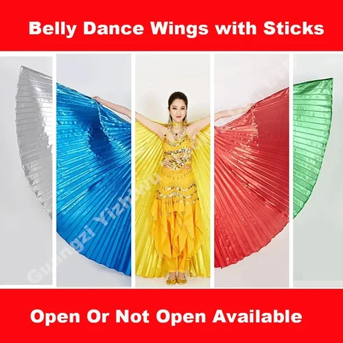Alas de danza del vientre para mujer, accesorios de danza del vientre, palos egipcios orientales de Bollywood, disfraz para adulto
