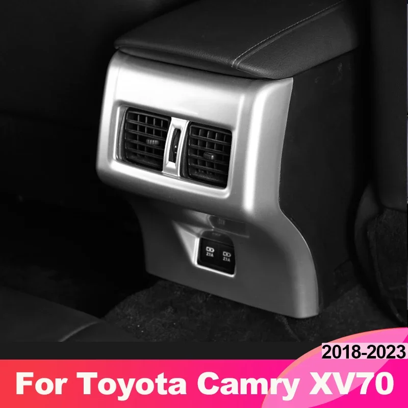 Car Accessories For Toyota Camry Xv70 2018 2019 2020 2021 2022 2023 Rear Air Outlet Vent Trims Cover Anti-kick Pad ABS Adornment