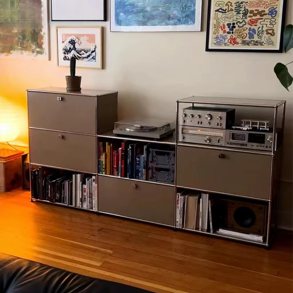 Bulk Order Customized Stainless Steel Creative Module Combination TV Cabinet Modular Storage Suitable for Bedroom/living Room