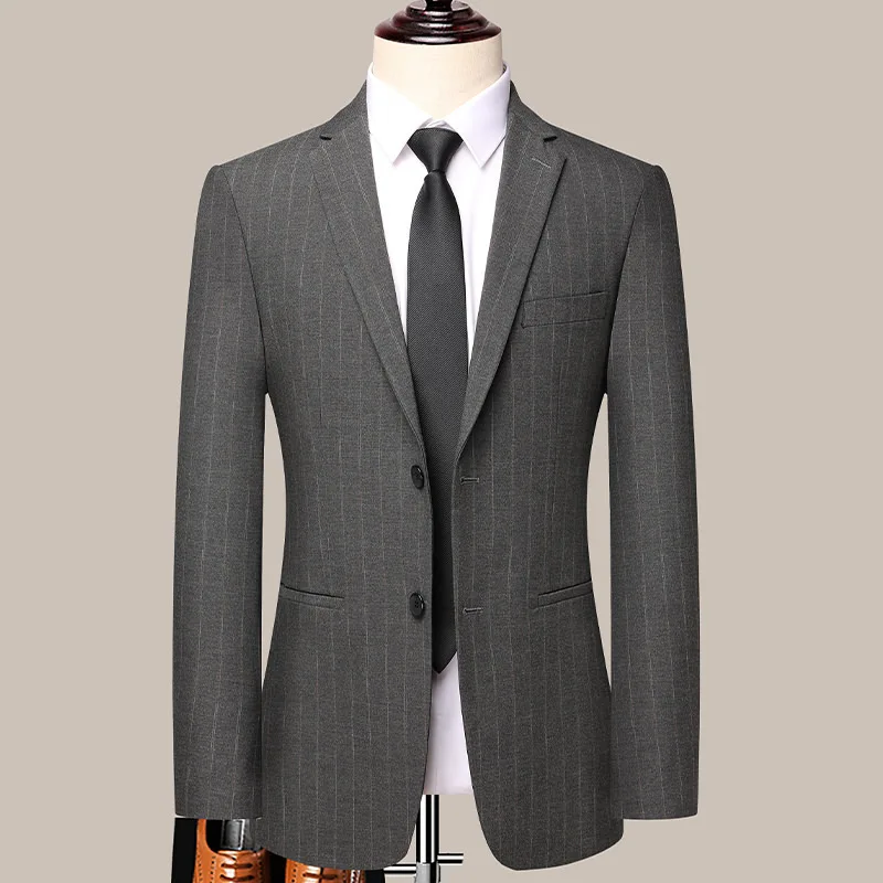 (162) Customized Autumn and Winter Striped Two-piece Business Casual Professional Men\'s Suit