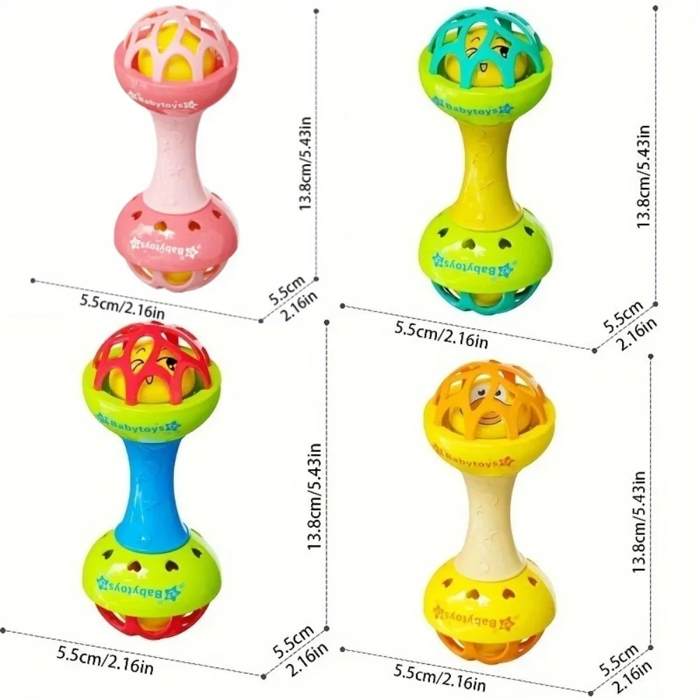 Wielokolorowa, dwustronna grzechotka dla niemowląt - jasna i przyjemna zabawka do potrząsania dla niemowląt, idealny prezent na Nowy Rok dla dzieci.