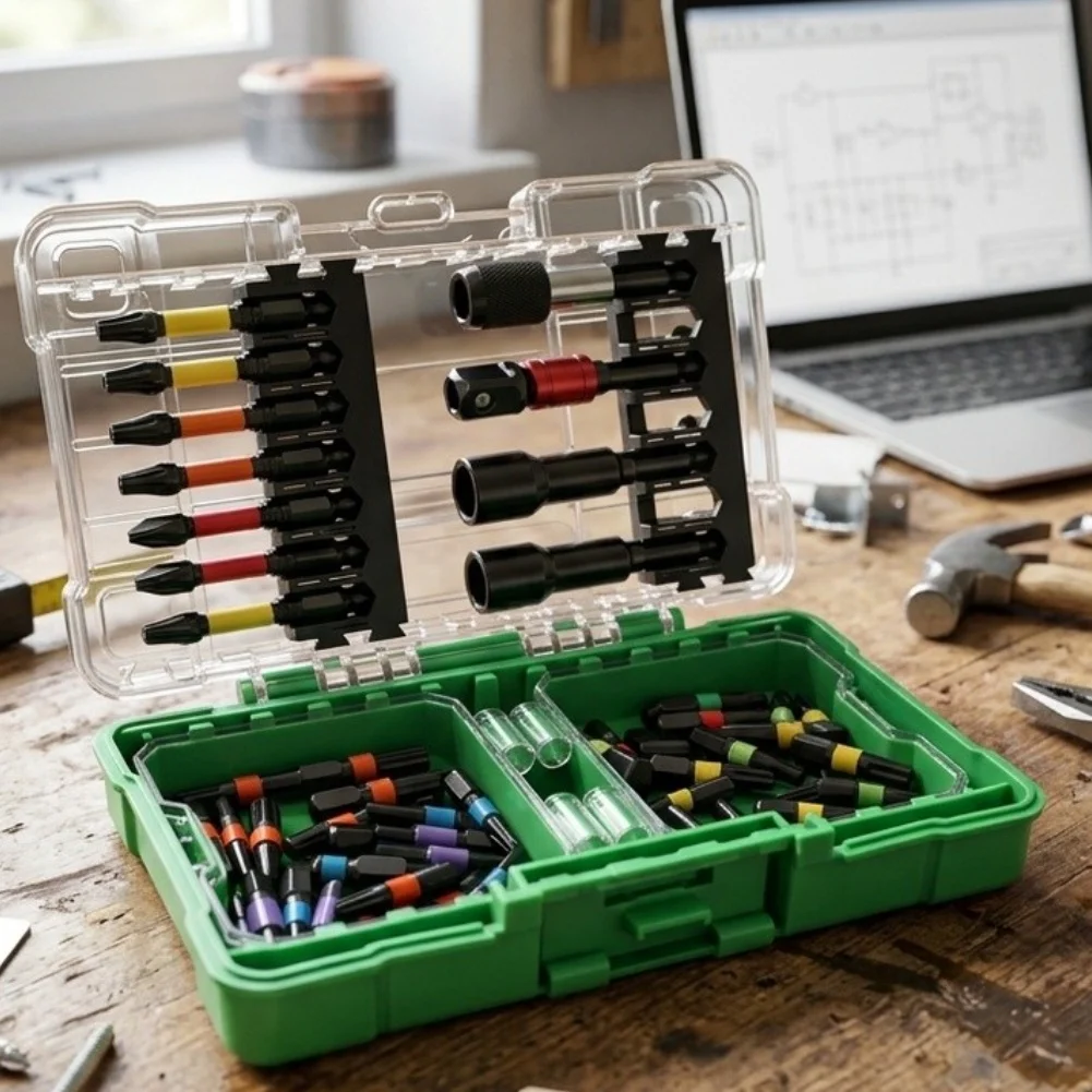 61pcs-screwdriver-bit-set-with-quick-connect-hex-shank-for-efficient-furniture-assembly-appliance-repair-tasks