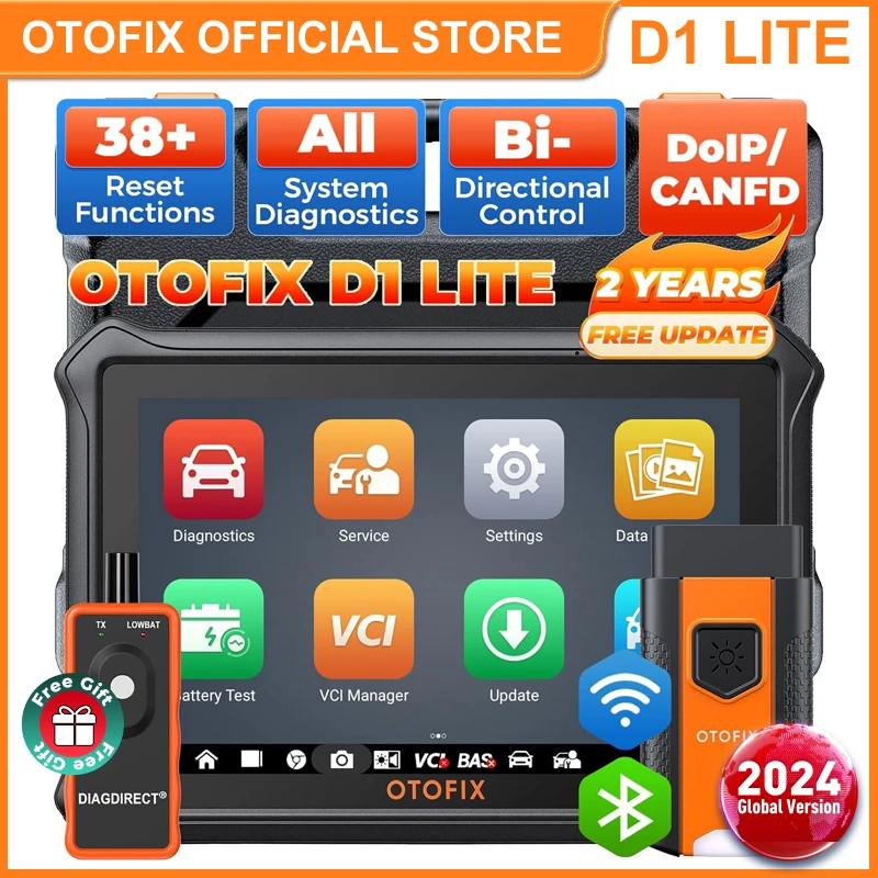 OTOFIX D1 Lite Bluetooth Car Diagnostic Tool OBD2 Scanner Bi-Directional Automotive Scan Tool 2 Years Free Update Active Test