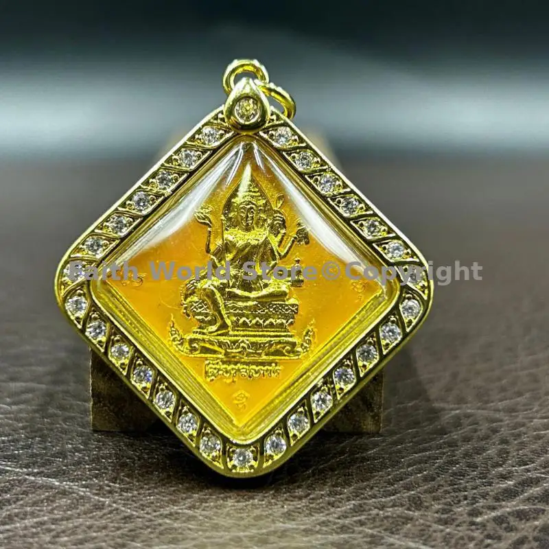 TOP Thailand famous Phra Phrom buddha Four-Face Buddmst ldol God diamond Amulet Recruit money Bless safety expel demon talisman