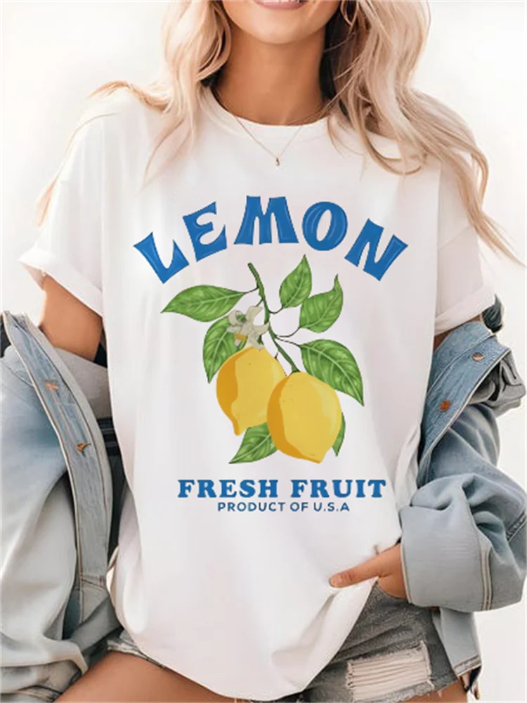 Adventure Travel Pattern Street Print Cute Casual O-Neck T-Shirt Cartoon Short Sleeved Women's Trendy Versatile Fashion T-Shirt