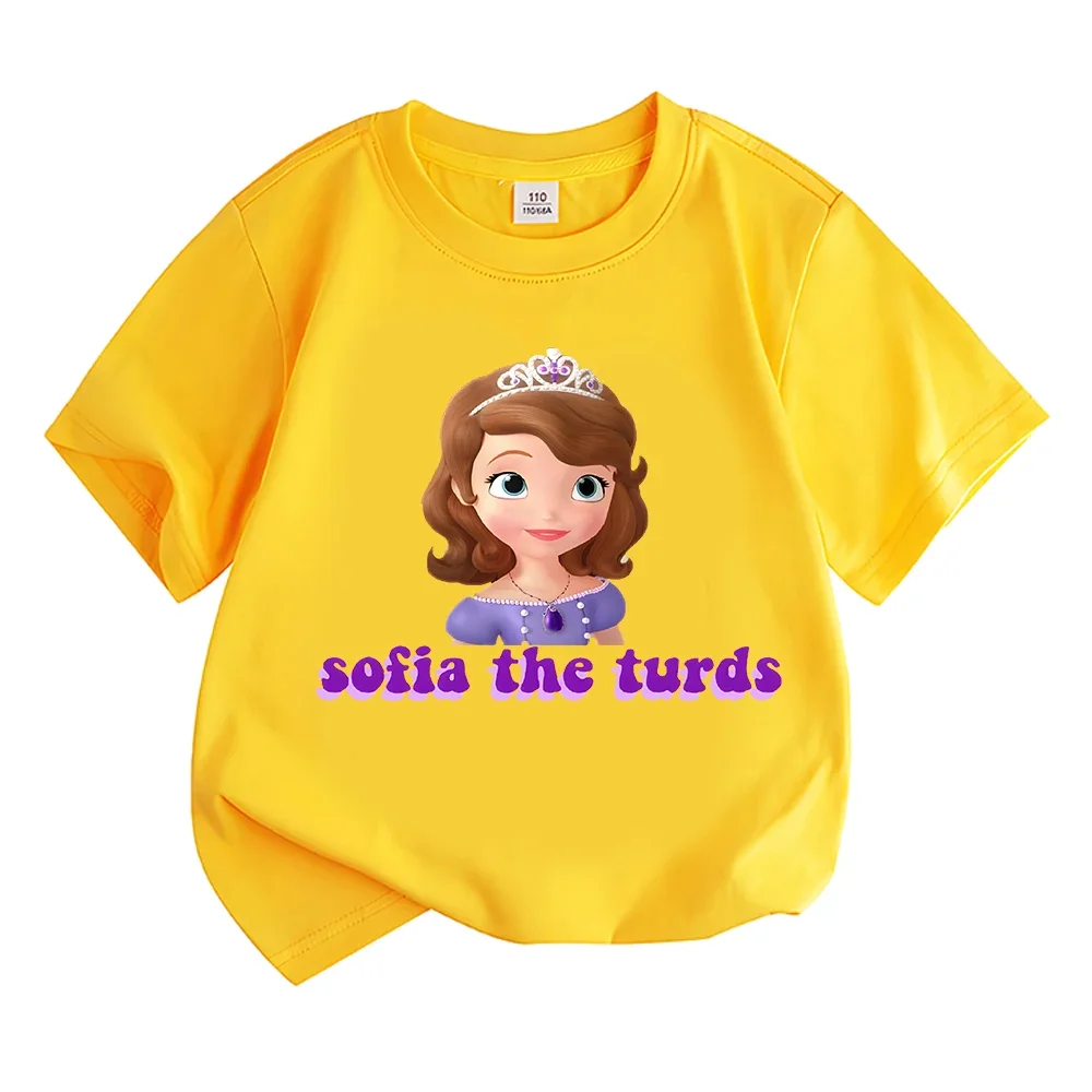 Anime Sofia The Turds Princess Clothes Kids Summer Fashion T-shirt Baby Tee Boys Cartoon Tshirts Toddler Girls Short Sleeve Tops