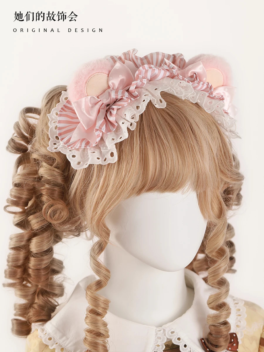 cosplay accessories cute headbands Japanese lace bow Lolita headdress hair accessories maid headband