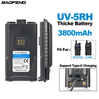 BAOFENG Walkie Talkie UV-5RH Thicke Battery Type-C Charging Real 3800MAH BL-5RH Plus For UV-5RM BF-K5Plus UV-K5 Plus K5 Pro Max