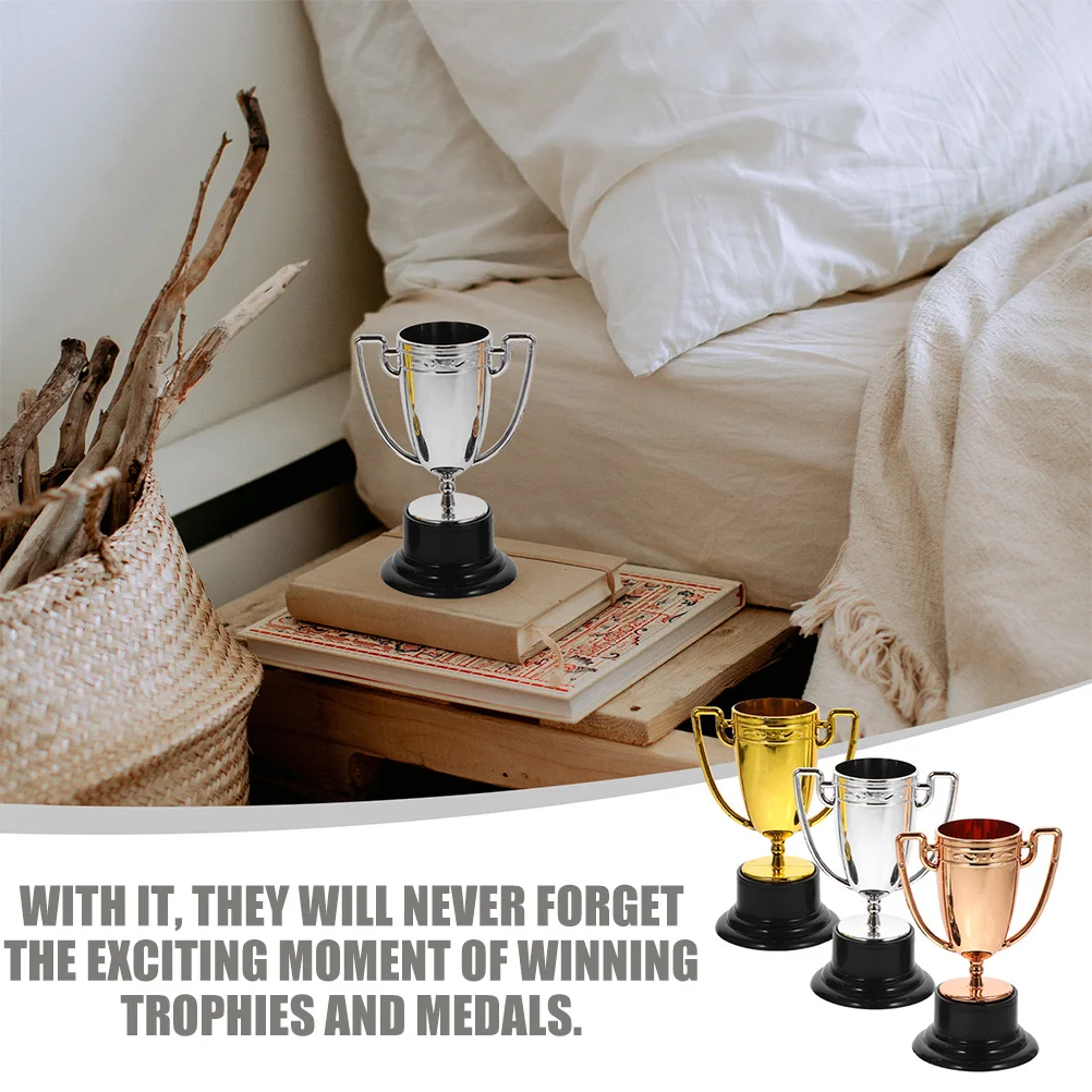 

6 шт., трофей, украшение, награда, трофей для школьной вечеринки, праздничный кубок для соревнований, мини-табличка, приз, реквизит, металлическая отделка