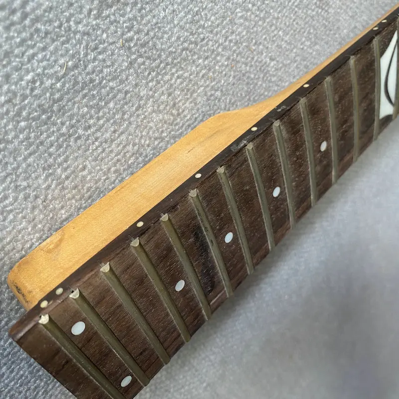 IN303 Floyd Rose 6 String Electric Guitar Neck Maple+Rosewood 24 Frets Reversed Headstock Custom Inlay Replace&DIY Parts