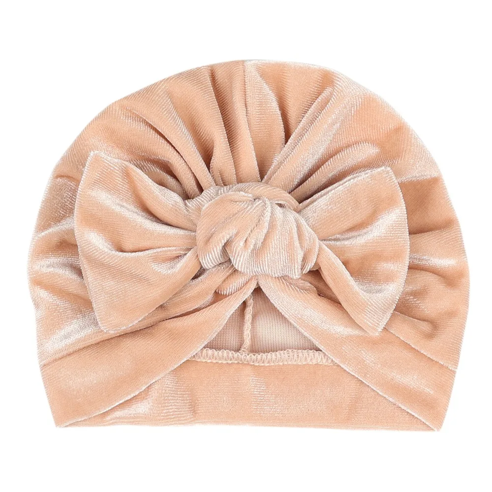 

New Cotton Baby Turban Hat Cap 0-6 Months Printing Toddlers Hats Big Bowknot Infant Headwraps