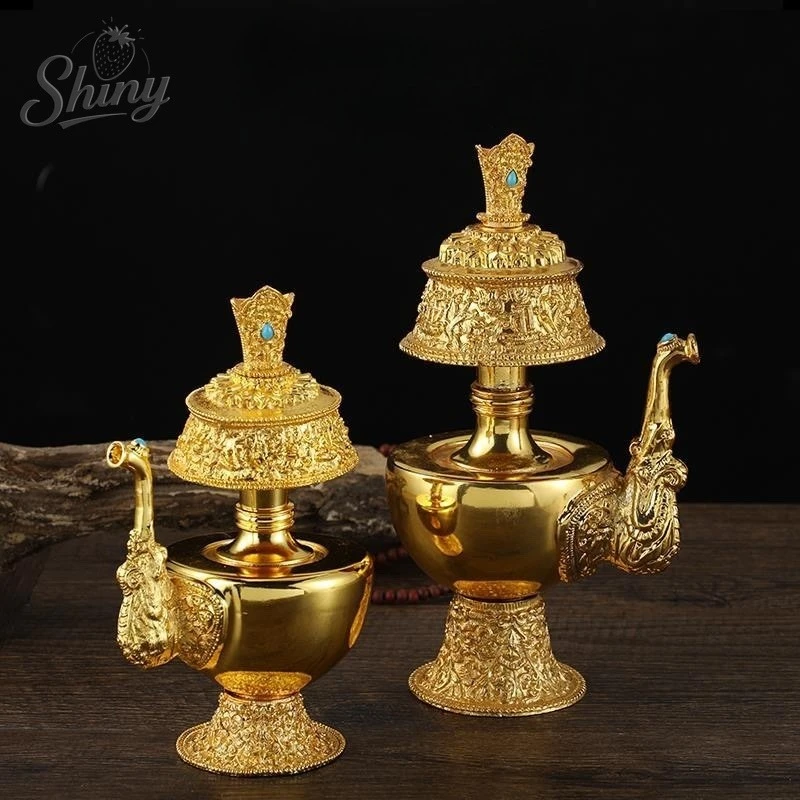 

Alloy BenPakistan Pot Buddhist Water Purification Bottle Tantric Prayer Buddha Pot Tibetan Altar Desktop Decoration Collection