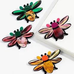 New Cartoon Acrylic 4-Color Bee Brooches for Women Cute Colorful Animal Insect Badges Brooch Pins Party Jewelry Accessories