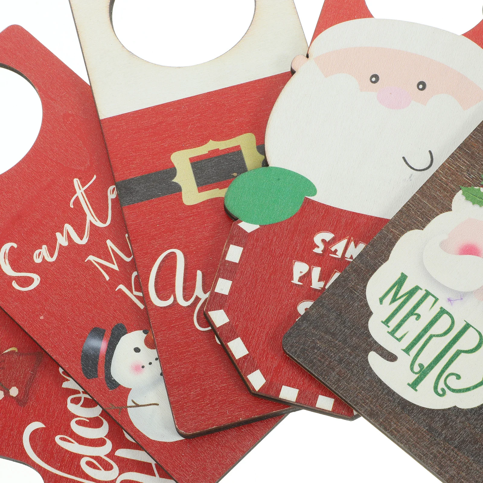 

5Pcs Christmas Wooden Hanging Sign Festive Xmas Door Knob Pendant for Front Back Door Home Holiday Decoration Xmas Hanging Sign