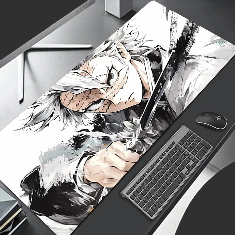 Muismat Patroon Muismat Bureaumat Computer Gaming Toetsenbord Pad D-demon Slayer Shinazugawa Sanemi Rubberen Mat Antislip Muismat