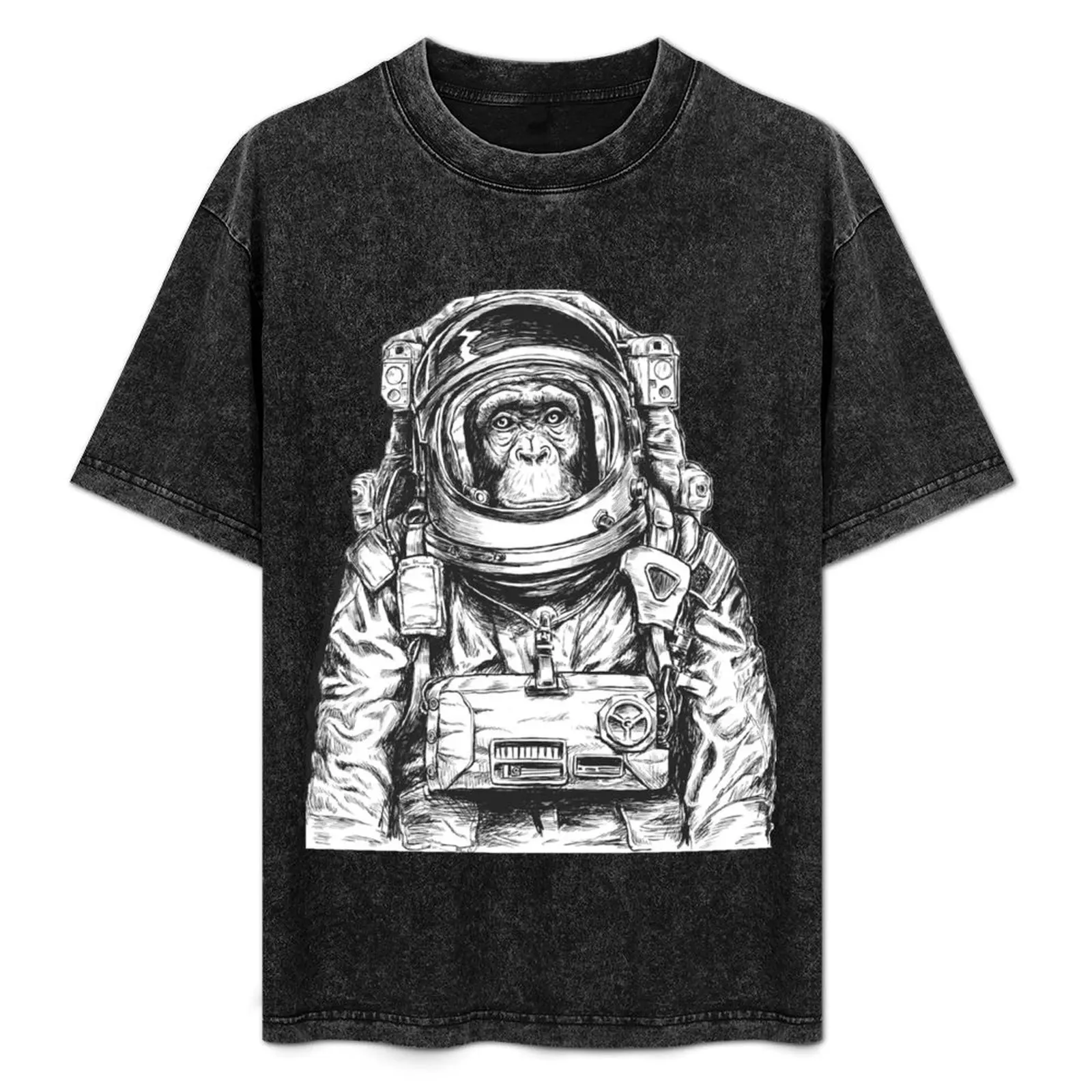

Chimpanzee Monkeys and Apes in Space, Astronaut, T-Shirt Soft Stretch Short Sleeve Top