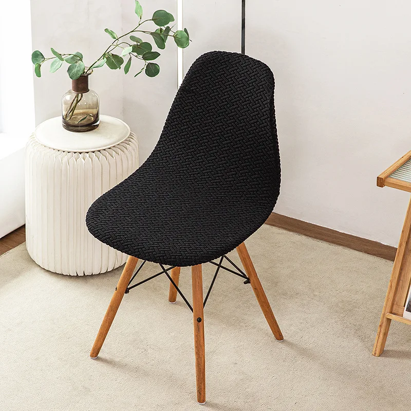 Polar Fleece Shell Stuhlbezug Einfarbig Jacquard Esszimmerstuhl Schonbezug Stretch Anti-Staub Sitzbezug für Wohnzimmer Zuhause – Detail 8