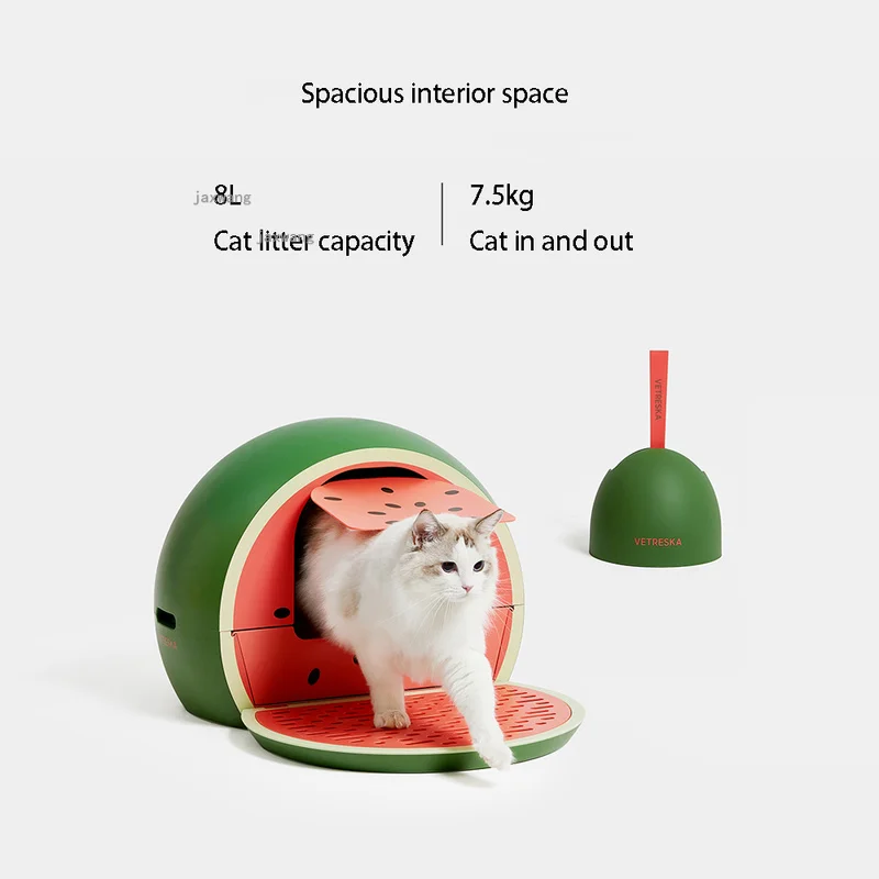 Fruit Shape Enclosed Cat Litter Box Splash-proof Drawer Type Cats Toilet Kittens Training Poop Tray Pet Cleaning Bedpan Supplies